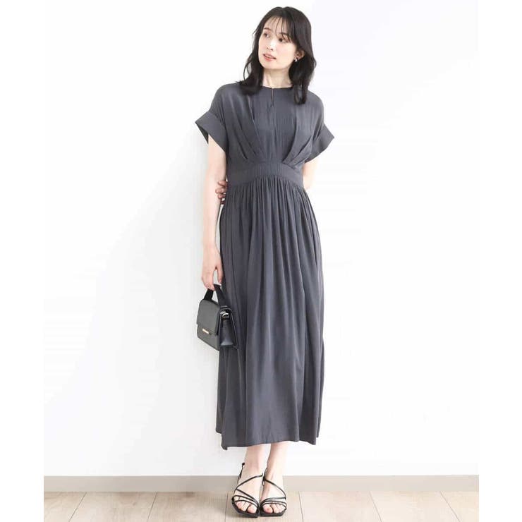 ウエスト切り替えキーネックワンピース/洗える/WEB限定 | OFUON | 詳細画像14 