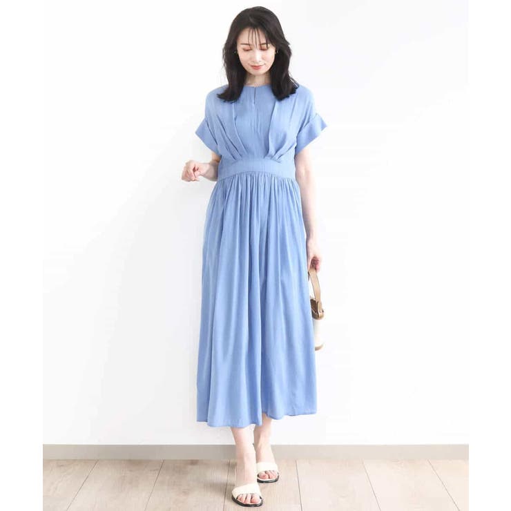 ウエスト切り替えキーネックワンピース/洗える/WEB限定 | OFUON | 詳細画像15 