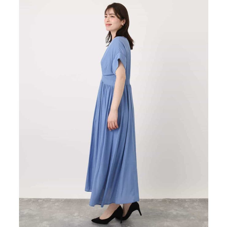 ウエスト切り替えキーネックワンピース/洗える/WEB限定 | OFUON | 詳細画像18 