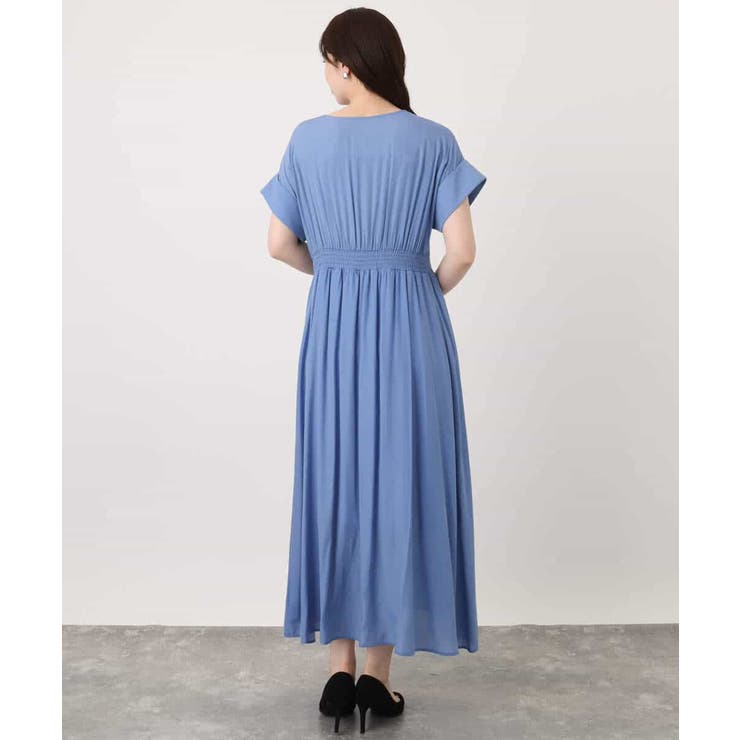 ウエスト切り替えキーネックワンピース/洗える/WEB限定 | OFUON | 詳細画像19 