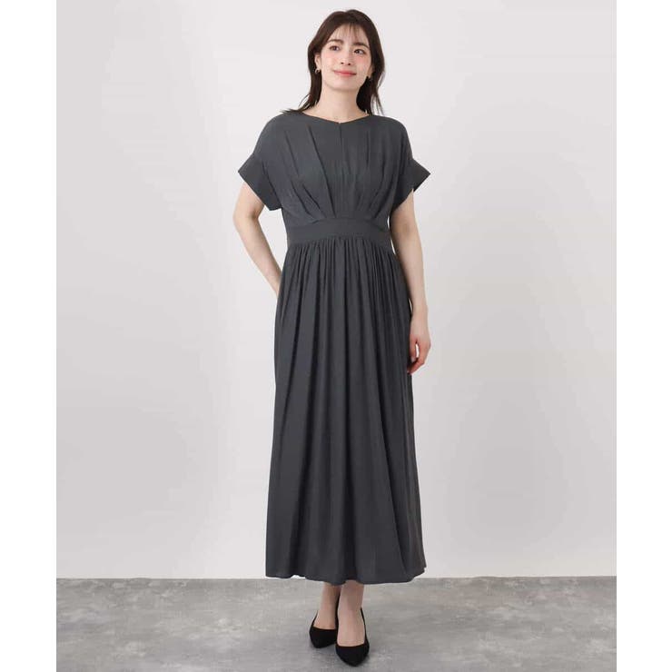 ウエスト切り替えキーネックワンピース/洗える/WEB限定 | OFUON | 詳細画像26 