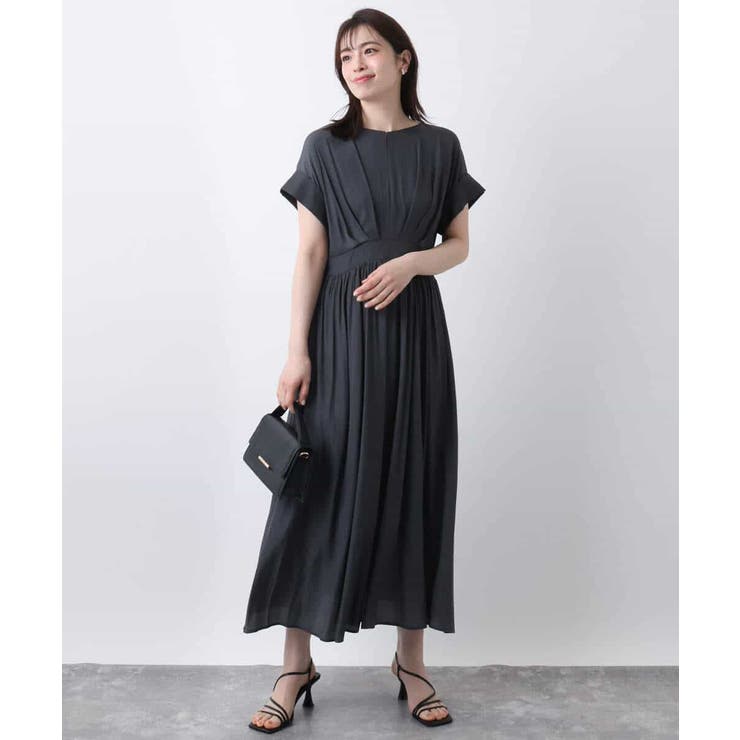 ウエスト切り替えキーネックワンピース/洗える/WEB限定 | OFUON | 詳細画像7 