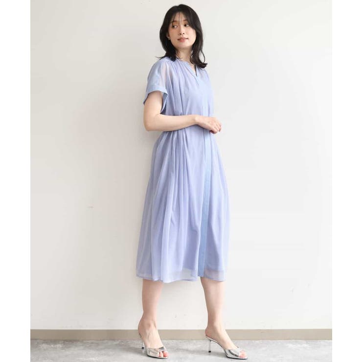 キーネックシアーワンピース/洗濯機で洗える/WEB限定サイズあり | OFUON | 詳細画像14 