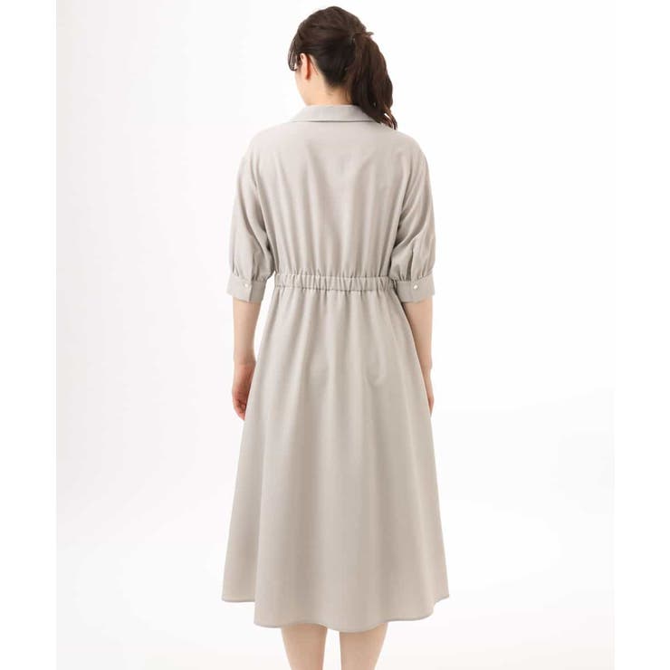 六分袖スキッパーワンピース/UVカット/洗濯機で洗える/WEB限定サイズあり | OFUON | 詳細画像18 