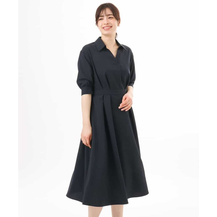 六分袖スキッパーワンピース/UVカット/洗濯機で洗える/WEB限定サイズあり | OFUON | 詳細画像26 