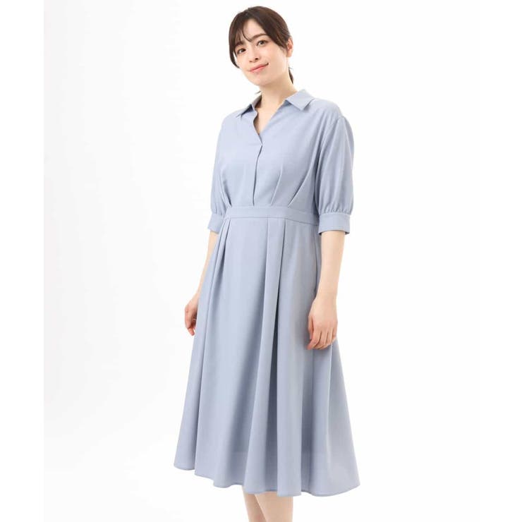六分袖スキッパーワンピース/UVカット/洗濯機で洗える/WEB限定サイズあり | OFUON | 詳細画像28 