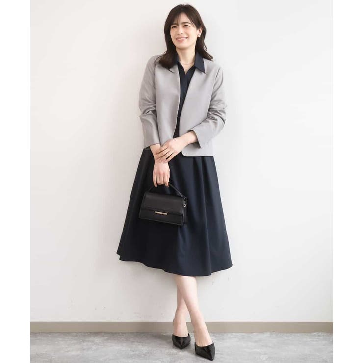 六分袖スキッパーワンピース/UVカット/洗濯機で洗える/WEB限定サイズあり | OFUON | 詳細画像4 