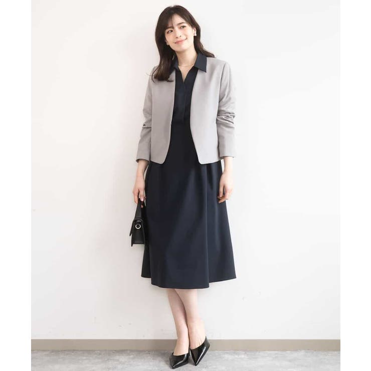 六分袖スキッパーワンピース/UVカット/洗濯機で洗える/WEB限定サイズあり | OFUON | 詳細画像7 