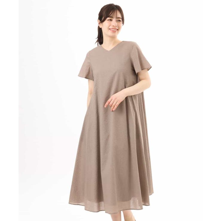 VネックAラインシルエットワンピース/洗える/WEB限定カラーサイズあり | OFUON | 詳細画像20 