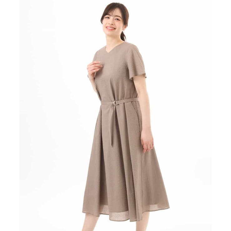 VネックAラインシルエットワンピース/洗える/WEB限定カラーサイズあり | OFUON | 詳細画像30 
