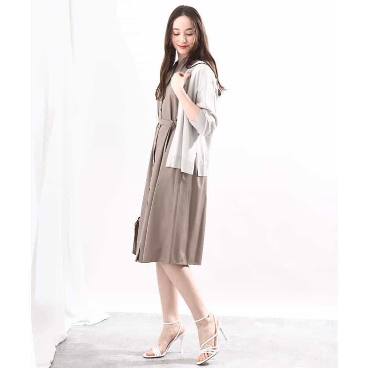 リボンベルト付きシャツワンピース/2way仕様/洗える/WEB限定サイズ | OFUON | 詳細画像12 