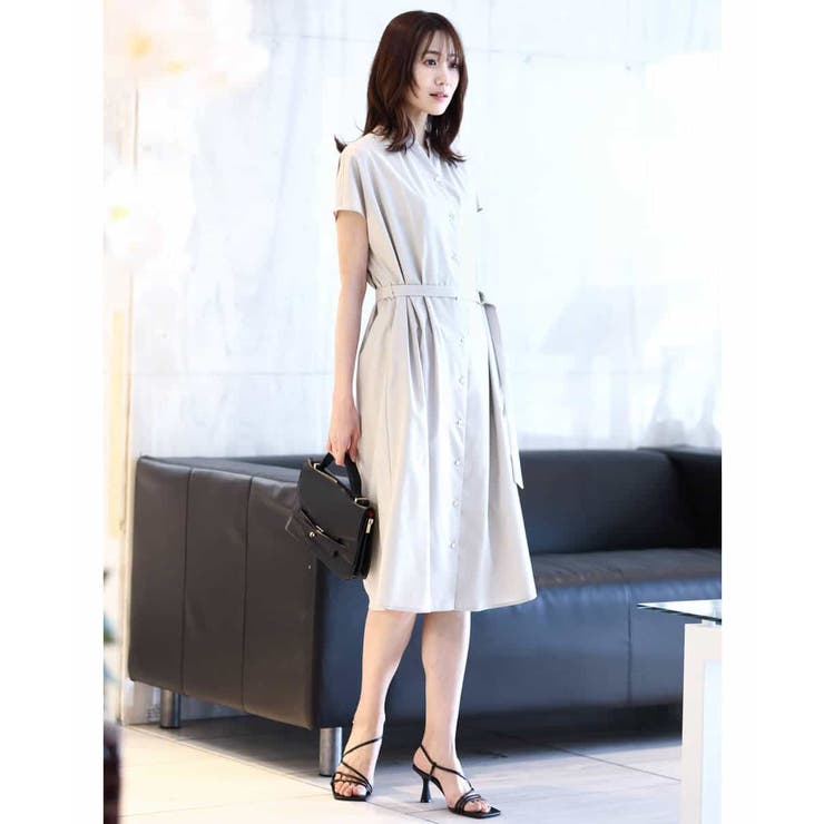 リボンベルト付きシャツワンピース/2way仕様/洗える/WEB限定サイズ | OFUON | 詳細画像19 