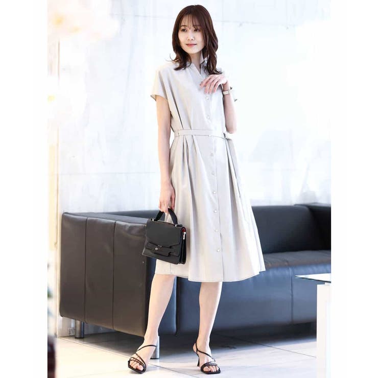リボンベルト付きシャツワンピース/2way仕様/洗える/WEB限定サイズ | OFUON | 詳細画像20 