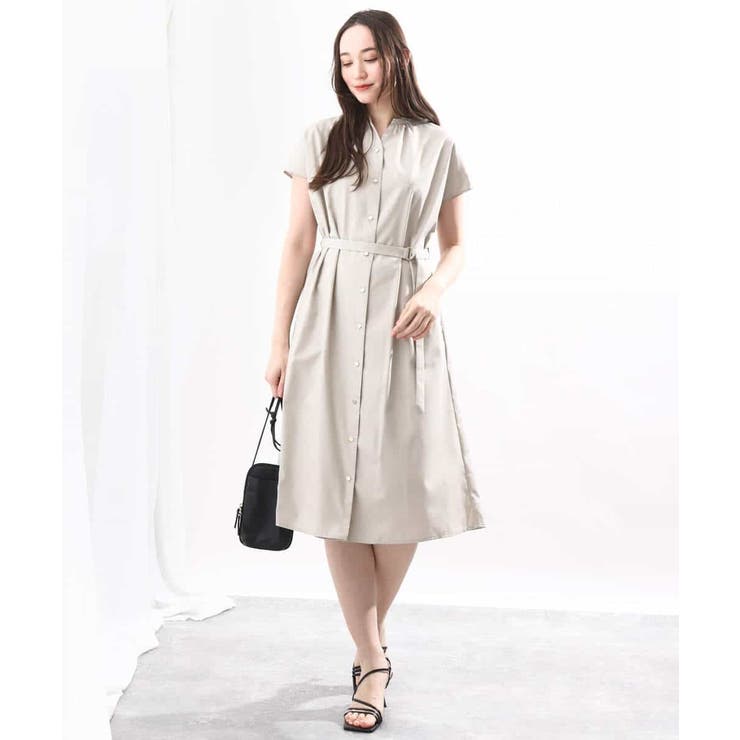 リボンベルト付きシャツワンピース/2way仕様/洗える/WEB限定サイズ | OFUON | 詳細画像3 