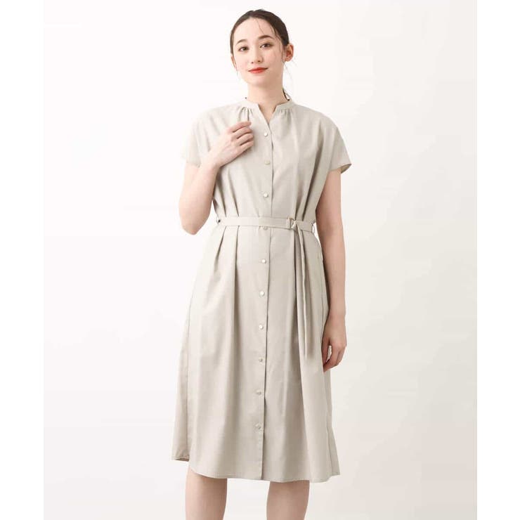 リボンベルト付きシャツワンピース/2way仕様/洗える/WEB限定サイズ | OFUON | 詳細画像31 