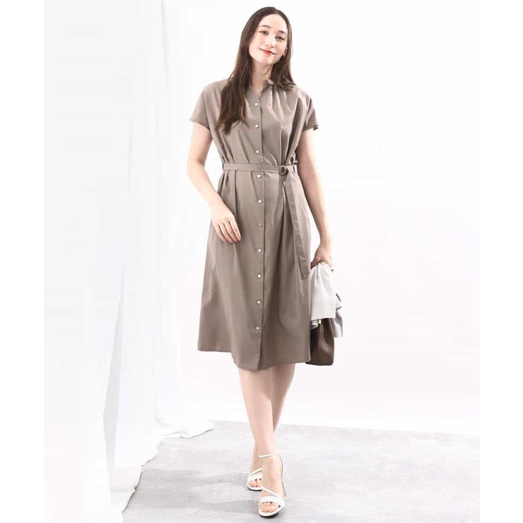 リボンベルト付きシャツワンピース/2way仕様/洗える/WEB限定サイズ | OFUON | 詳細画像9 