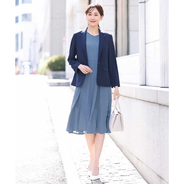 フレアースリーブ幾何柄ワンピース/洗える | OFUON | 詳細画像15 