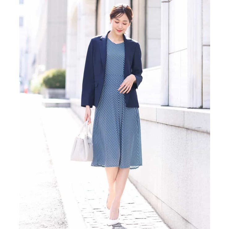 フレアースリーブ幾何柄ワンピース/洗える | OFUON | 詳細画像17 