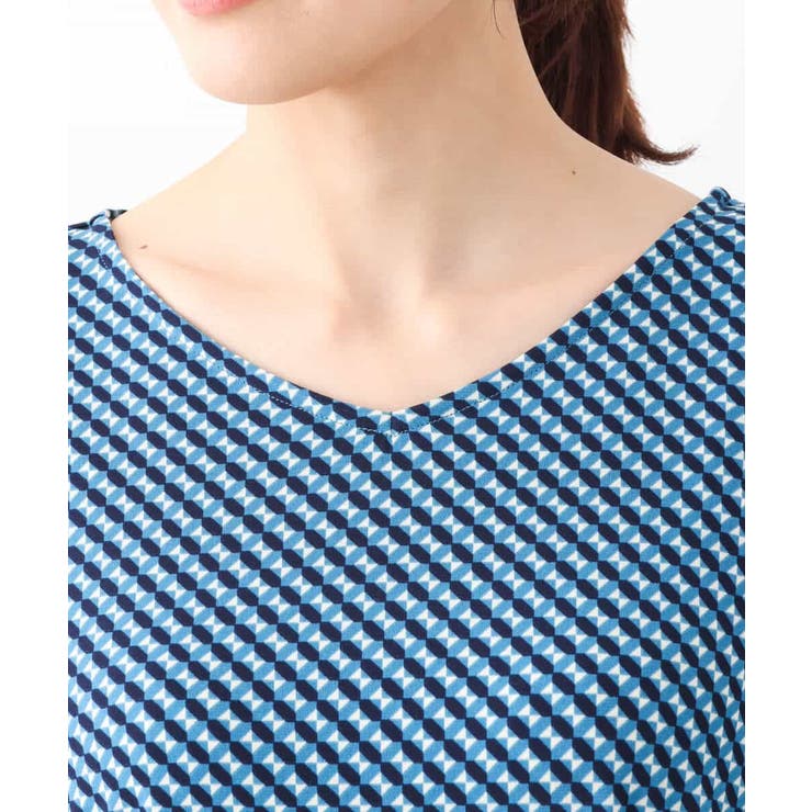 フレアースリーブ幾何柄ワンピース/洗える | OFUON | 詳細画像26 