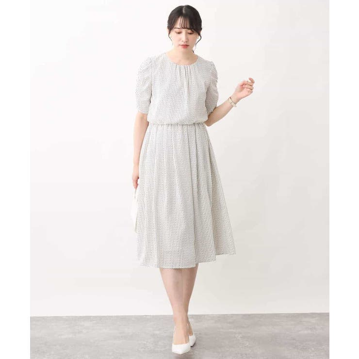 変形ドット柄ワンピース/洗える | OFUON | 詳細画像12 