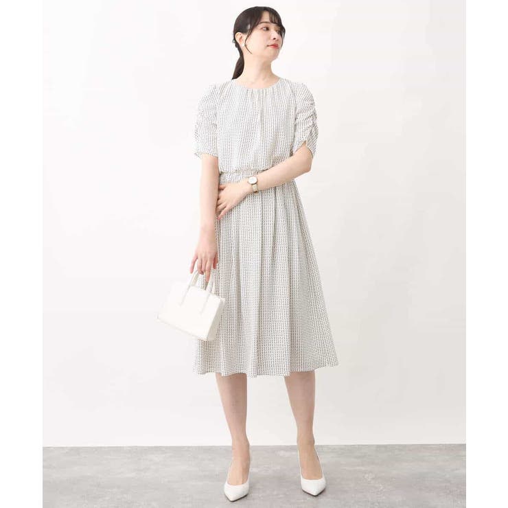 変形ドット柄ワンピース/洗える | OFUON | 詳細画像13 
