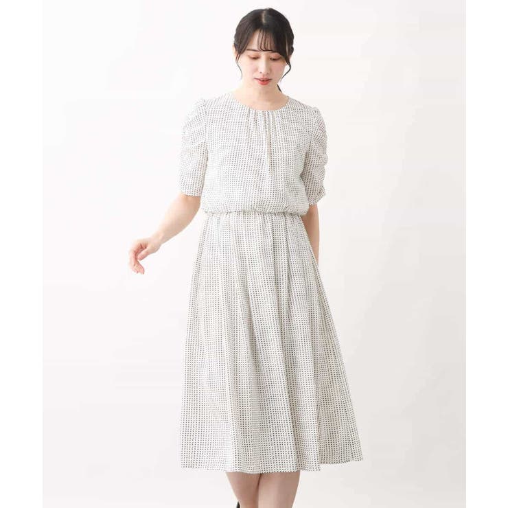 変形ドット柄ワンピース/洗える | OFUON | 詳細画像18 