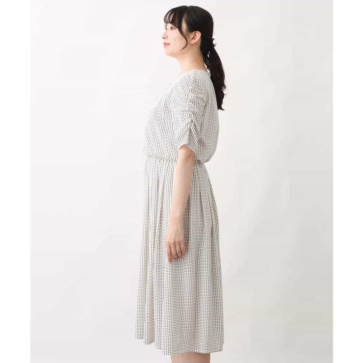 変形ドット柄ワンピース/洗える | OFUON | 詳細画像19 