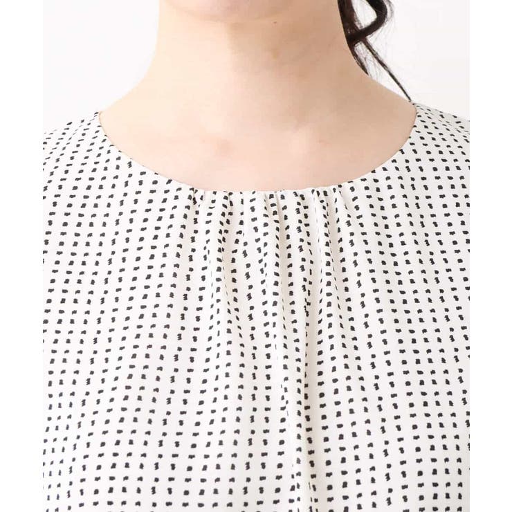 変形ドット柄ワンピース/洗える | OFUON | 詳細画像21 