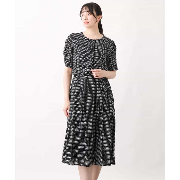 変形ドット柄ワンピース/洗える | OFUON | 詳細画像26 