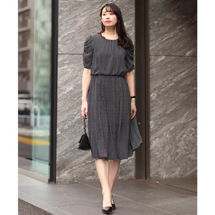 変形ドット柄ワンピース/洗える | OFUON | 詳細画像6 