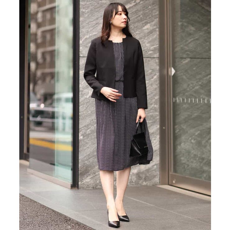 変形ドット柄ワンピース/洗える | OFUON | 詳細画像9 