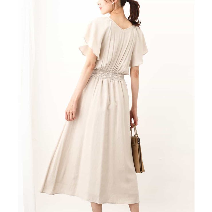 アイボリー | フレアスリーブワンピース/WEB限定/洗える | OFUON