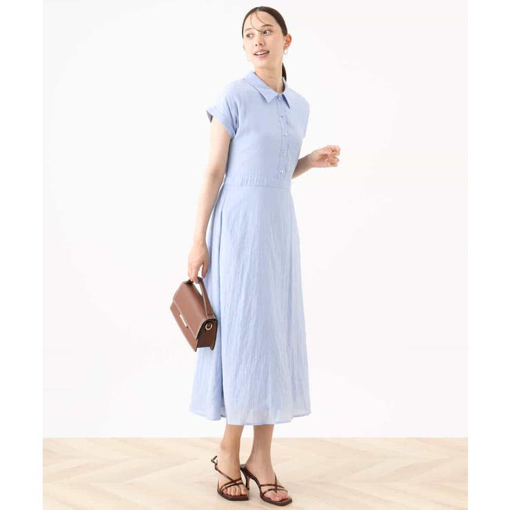 衿付きウエスト切り替えワンピース/洗える/WEB限定 | OFUON | 詳細画像12 