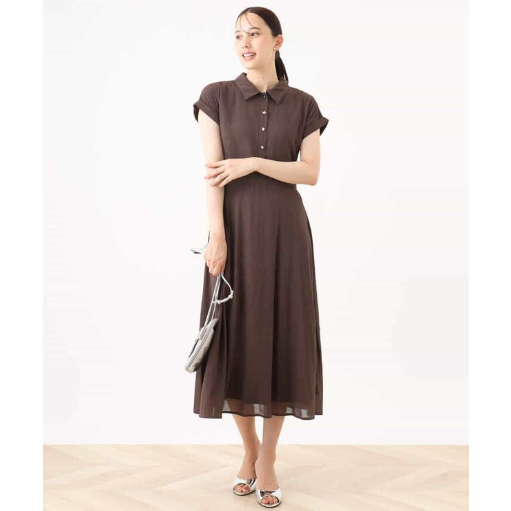 衿付きウエスト切り替えワンピース/洗える/WEB限定 | OFUON | 詳細画像3 