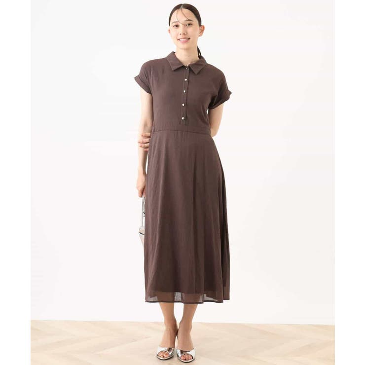 衿付きウエスト切り替えワンピース/洗える/WEB限定 | OFUON | 詳細画像4 