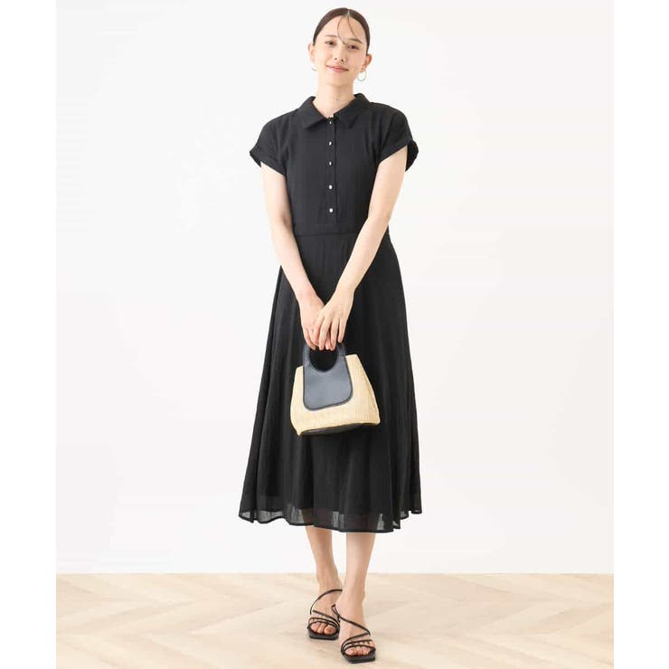 衿付きウエスト切り替えワンピース/洗える/WEB限定 | OFUON | 詳細画像5 