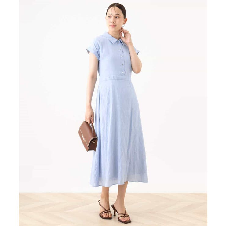 衿付きウエスト切り替えワンピース/洗える/WEB限定 | OFUON | 詳細画像9 