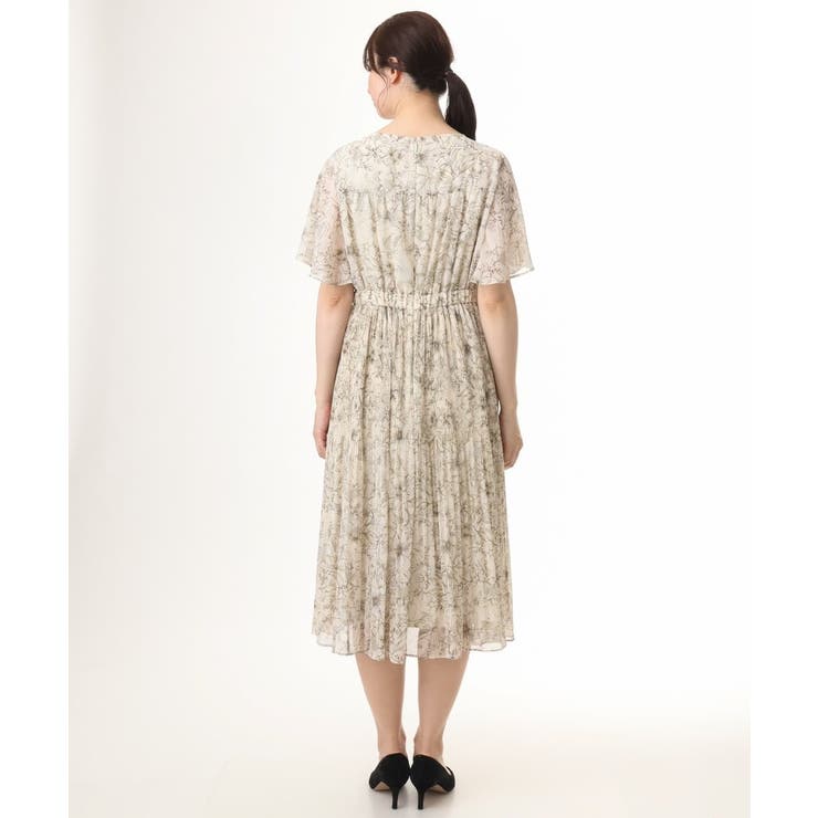ラインフラワープリーツワンピース/洗える/WEB限定サイズあり | OFUON | 詳細画像12 