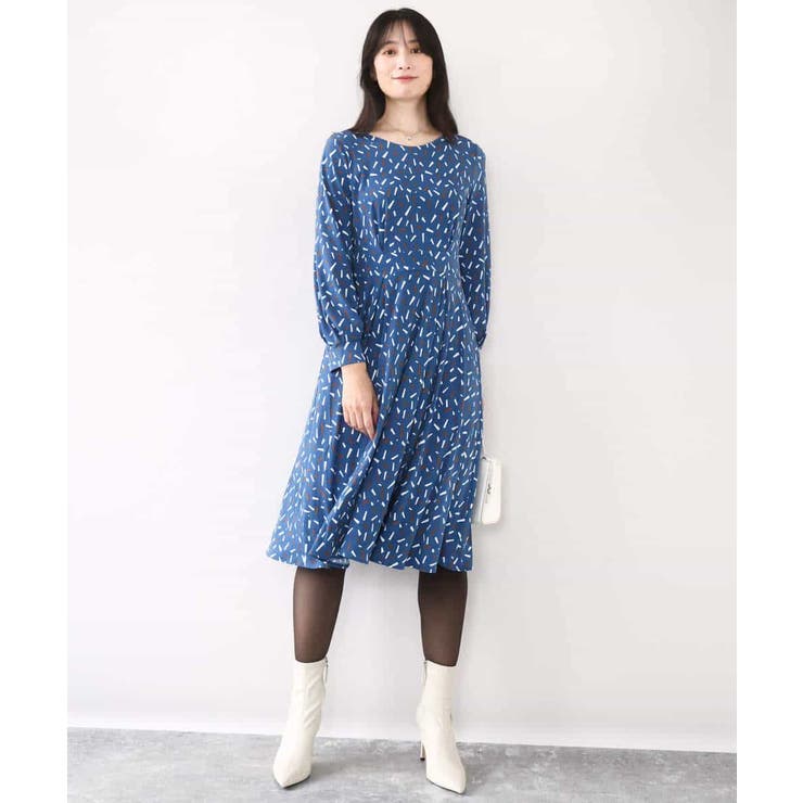 総柄ウエスト切り替えワンピース/洗える/WEB限定サイズあり | OFUON | 詳細画像12 