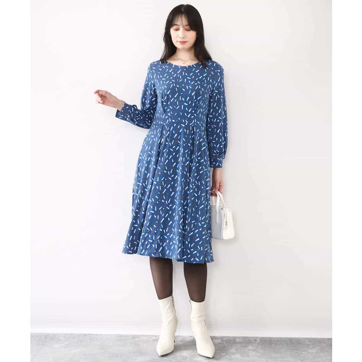 総柄ウエスト切り替えワンピース/洗える/WEB限定サイズあり | OFUON | 詳細画像13 