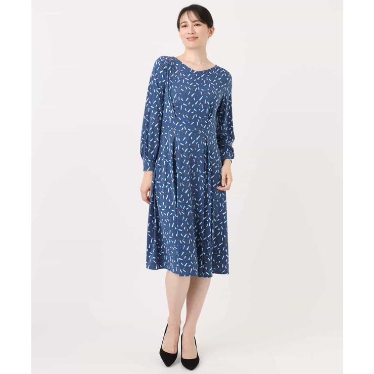 総柄ウエスト切り替えワンピース/洗える/WEB限定サイズあり | OFUON | 詳細画像14 