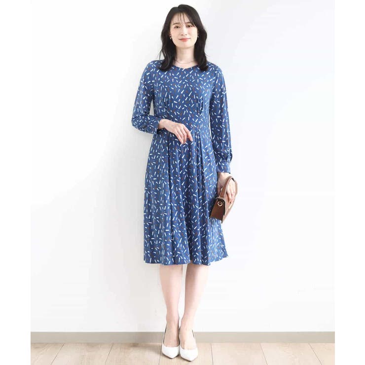 総柄ウエスト切り替えワンピース/洗える/WEB限定サイズあり | OFUON | 詳細画像5 