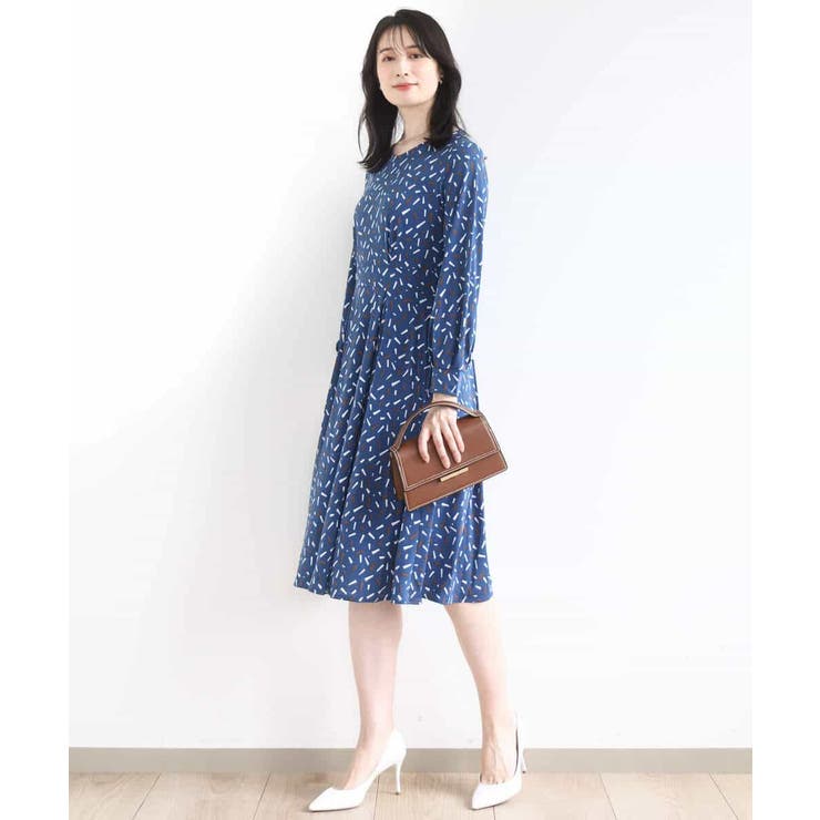 総柄ウエスト切り替えワンピース/洗える/WEB限定サイズあり | OFUON | 詳細画像6 