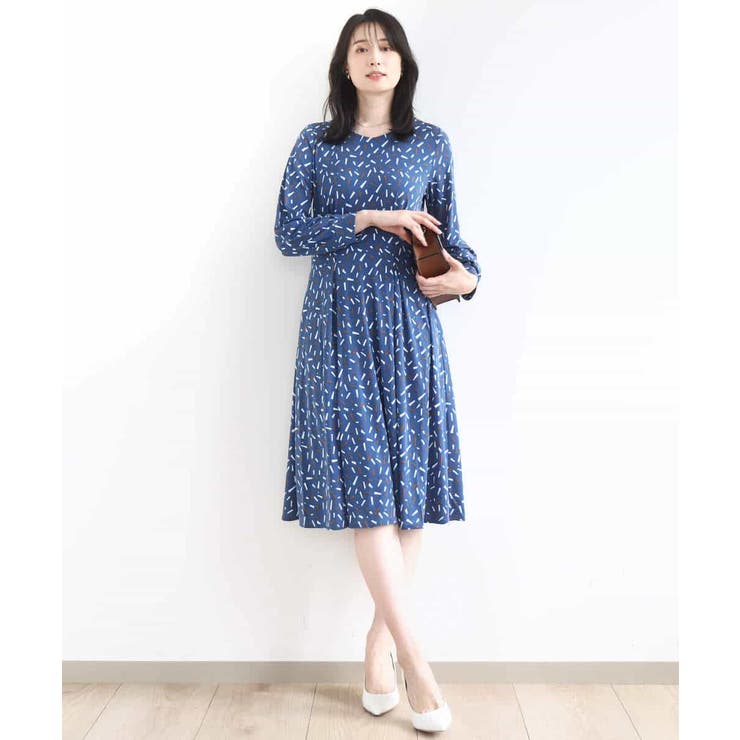 総柄ウエスト切り替えワンピース/洗える/WEB限定サイズあり | OFUON | 詳細画像7 