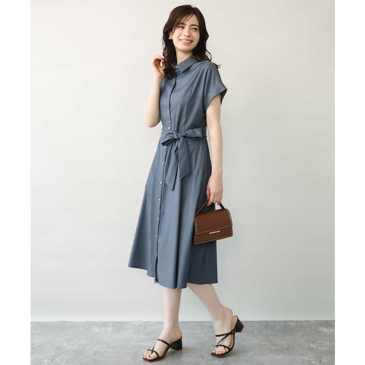 ネイビー | シャンブレーシャツワンピース/洗える/WEB限定 | OFUON