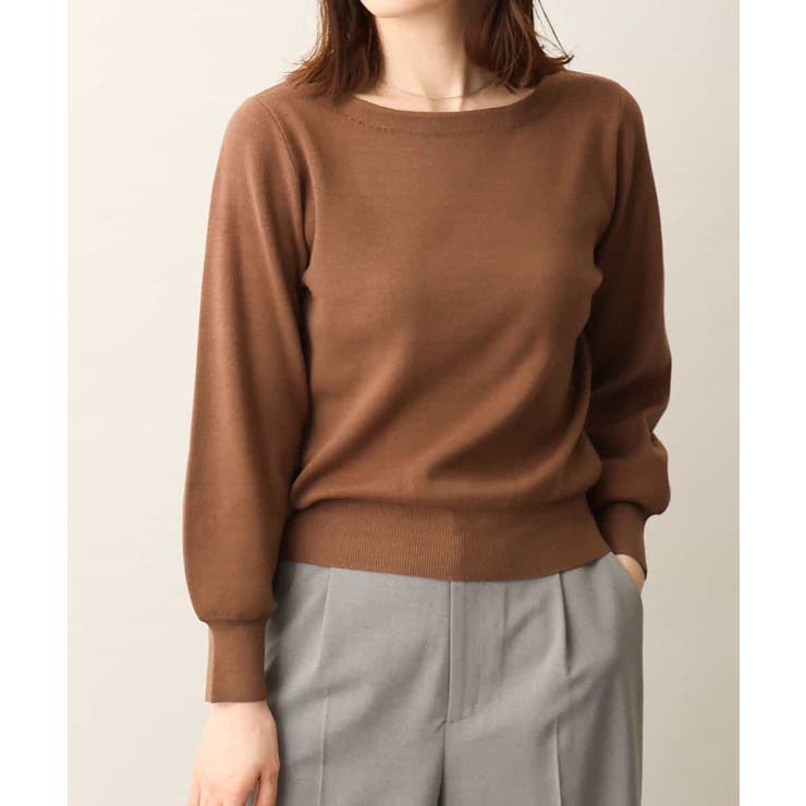 ベーシックボートネックニット/洗える/WEB限定サイズあり | OFUON | 詳細画像1 