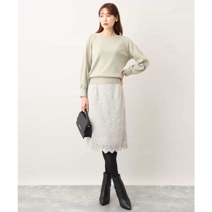 ベーシックボートネックニット/洗える/WEB限定サイズあり | OFUON | 詳細画像45 