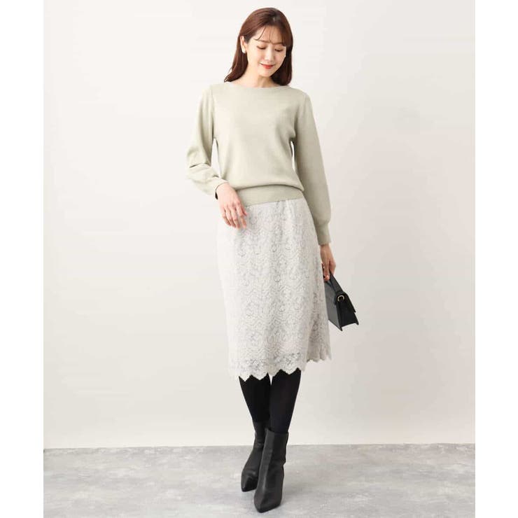 ベーシックボートネックニット/洗える/WEB限定サイズあり | OFUON | 詳細画像47 