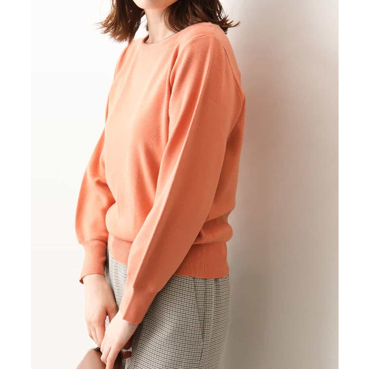 オレンジ | ベーシックボートネックニット/洗える/WEB限定サイズあり | OFUON