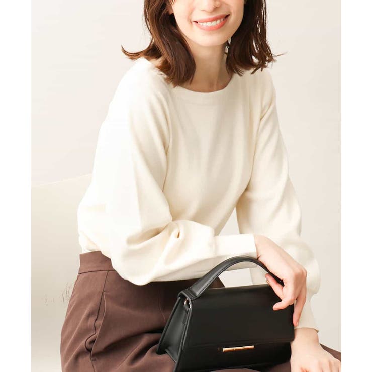 アイボリー | ベーシックボートネックニット/洗える/WEB限定サイズあり | OFUON